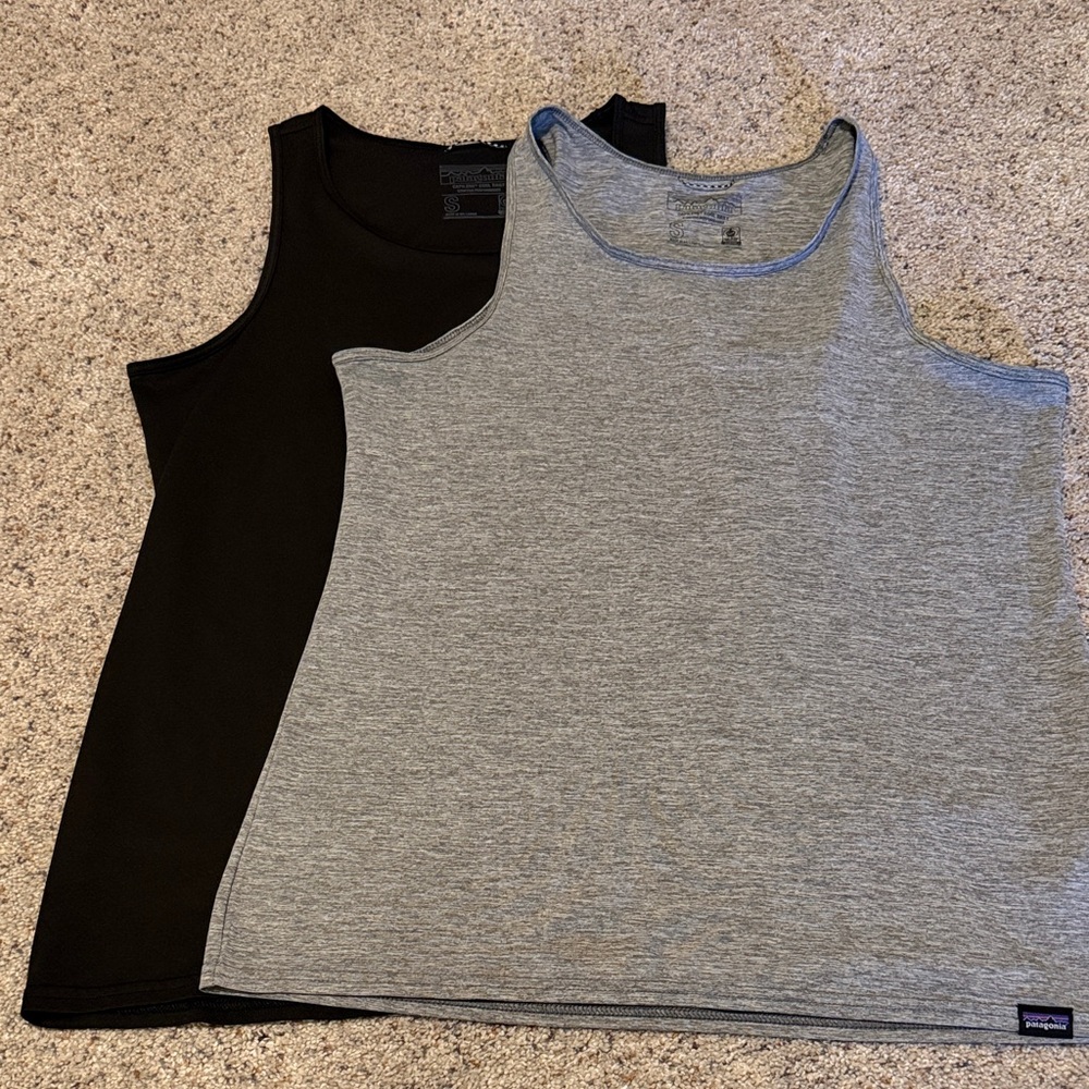 Patagonia Gray and Black Women's Capilene Cool Daily Tank Tops - 2 Pack